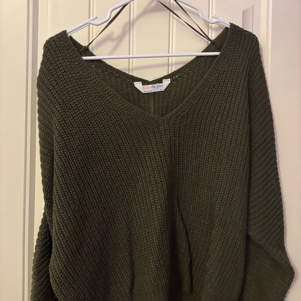 Deep Green V-Neck Sweater